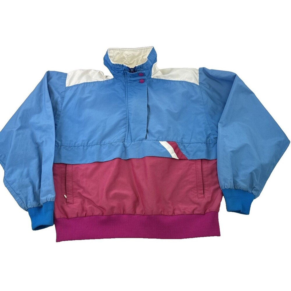 Sunbuster Performance Sports ApparelPullover Jacket Blue Pink Nylon Women Medium